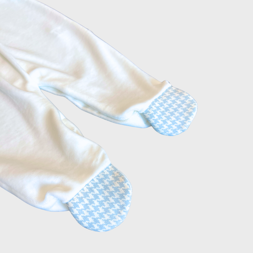 Ivory Velour Footie