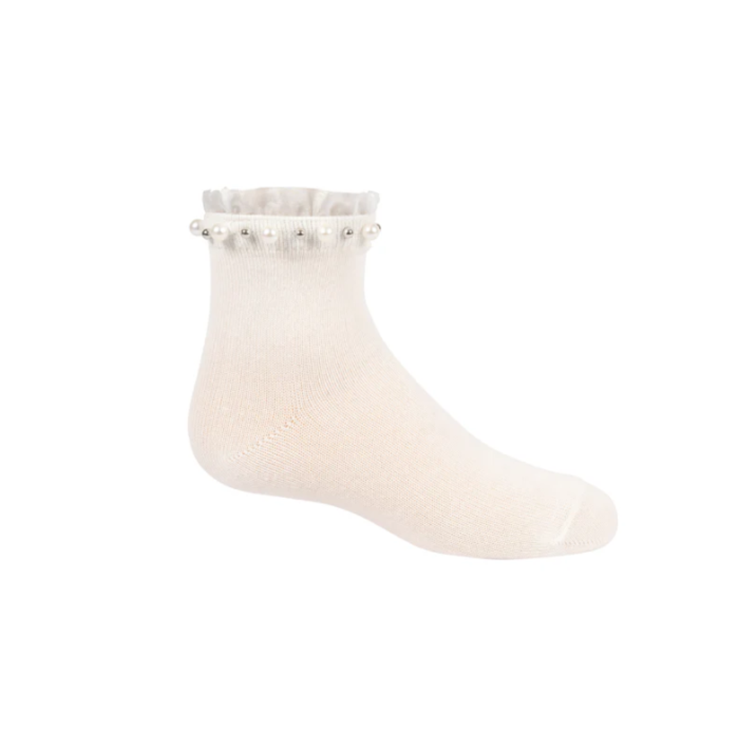 Pearl/Stud Ruffle Ankle