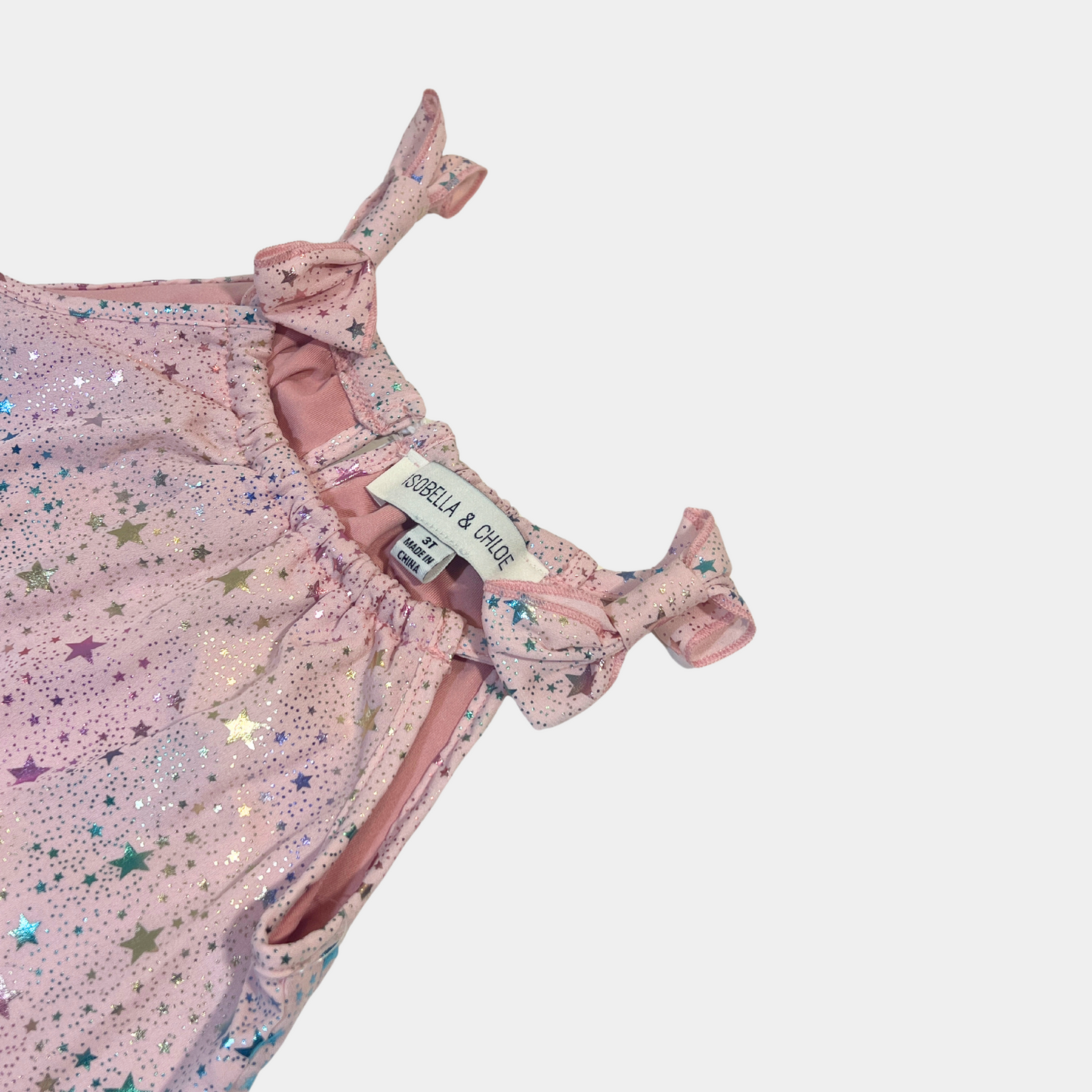 Pink Sparkle Chiffon Top w Knit short