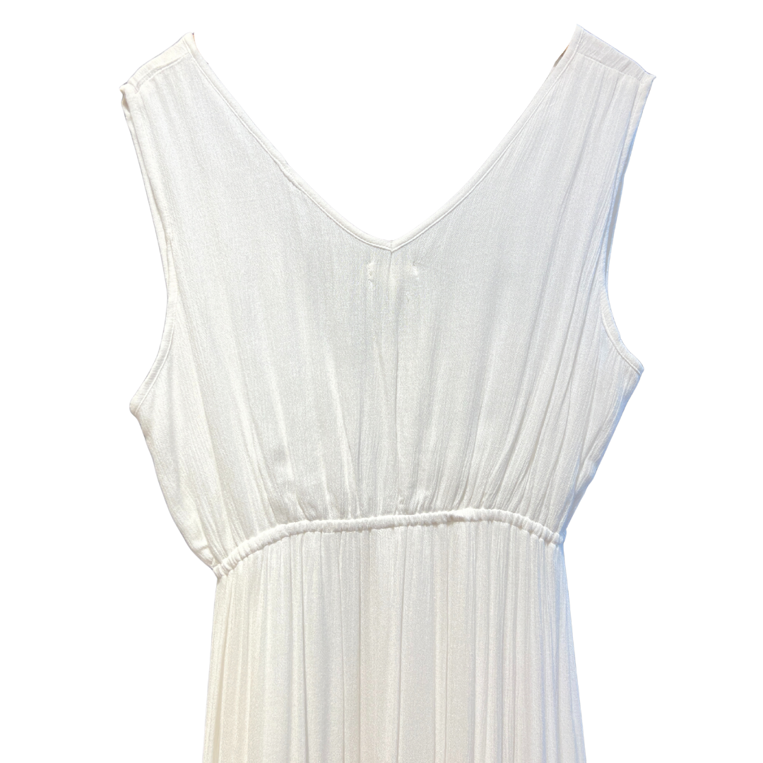 White Solid Maxi Dress