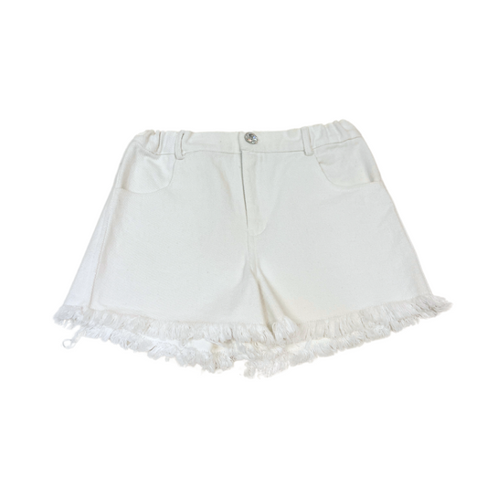 2pc Sand ruffle loose tank w short w crystal button