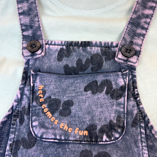 2pc Slogan Overall Set