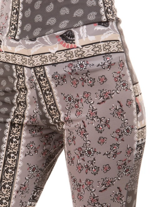 Grey Multi Print Pant