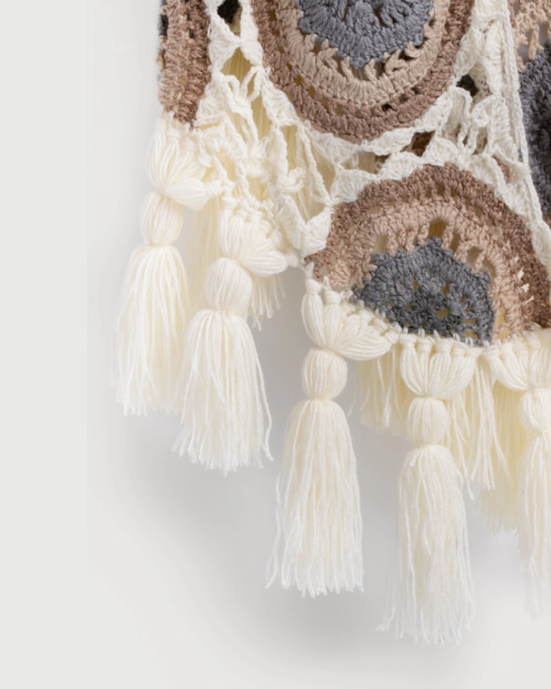 Ivory Multi Crocheted Sunshine Shawl