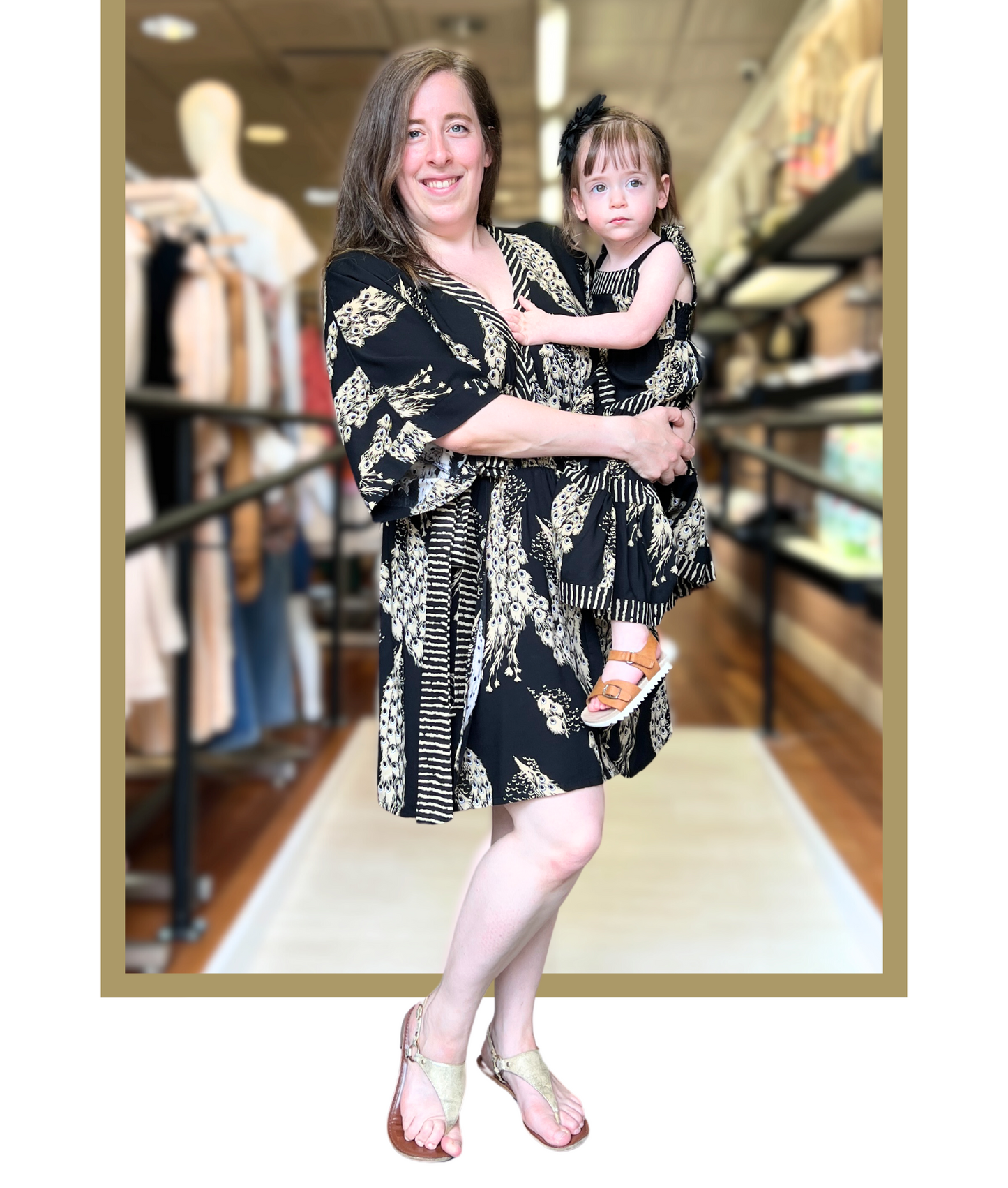 Frangipani Dress Straight Neck Dress