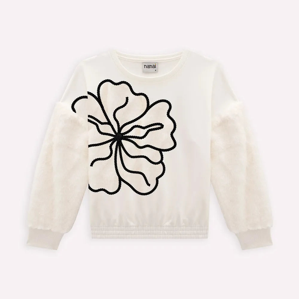 girls 2pc outfit boutique, off-white flower applique top, black wide-leg pants set girls, chic girls outfit boutique style, girls embroidered flower top set, trendy toddler girls clothing set, stylish black and white outfit girls, girls fashion boutique outfit, modern girls party outfit, unique statement outfit for girls