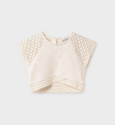 2pc Off White Crochet Top w Pant