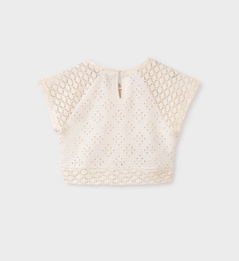 2pc Off White Crochet Top w Pant
