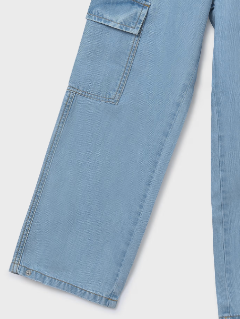 Acid Denim Cargo Pant