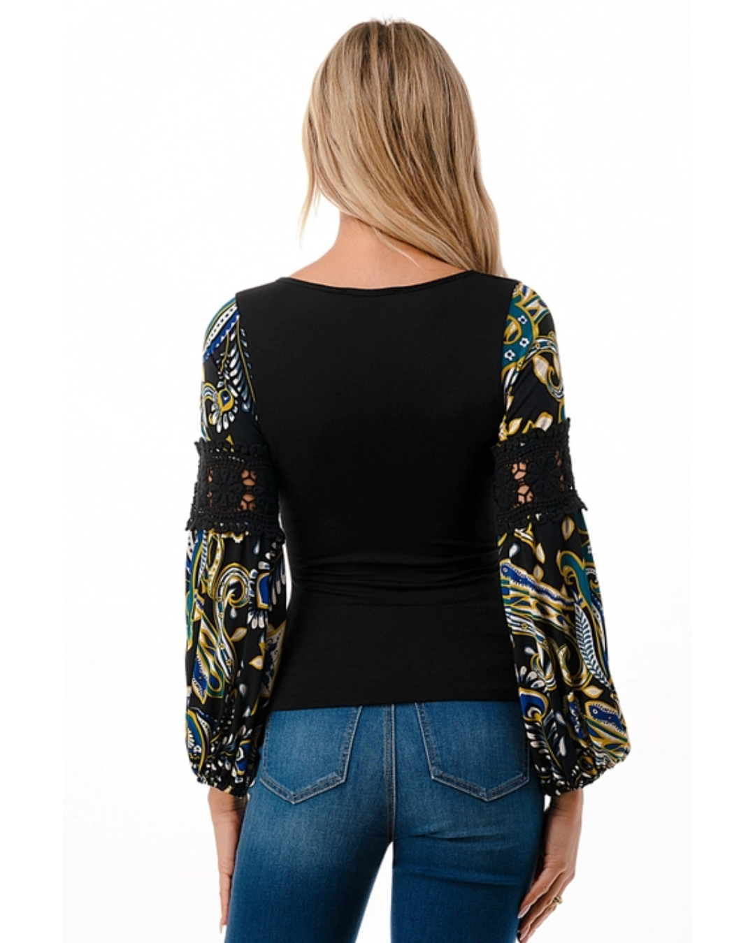 Green/Black Wrap Top