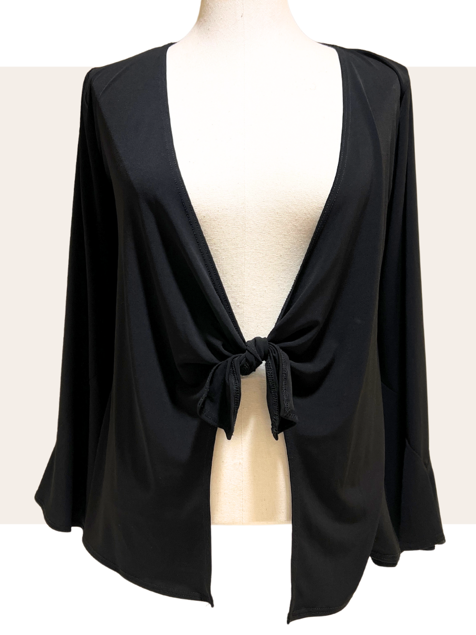 Tie Bell Sleeve Top Cardigan