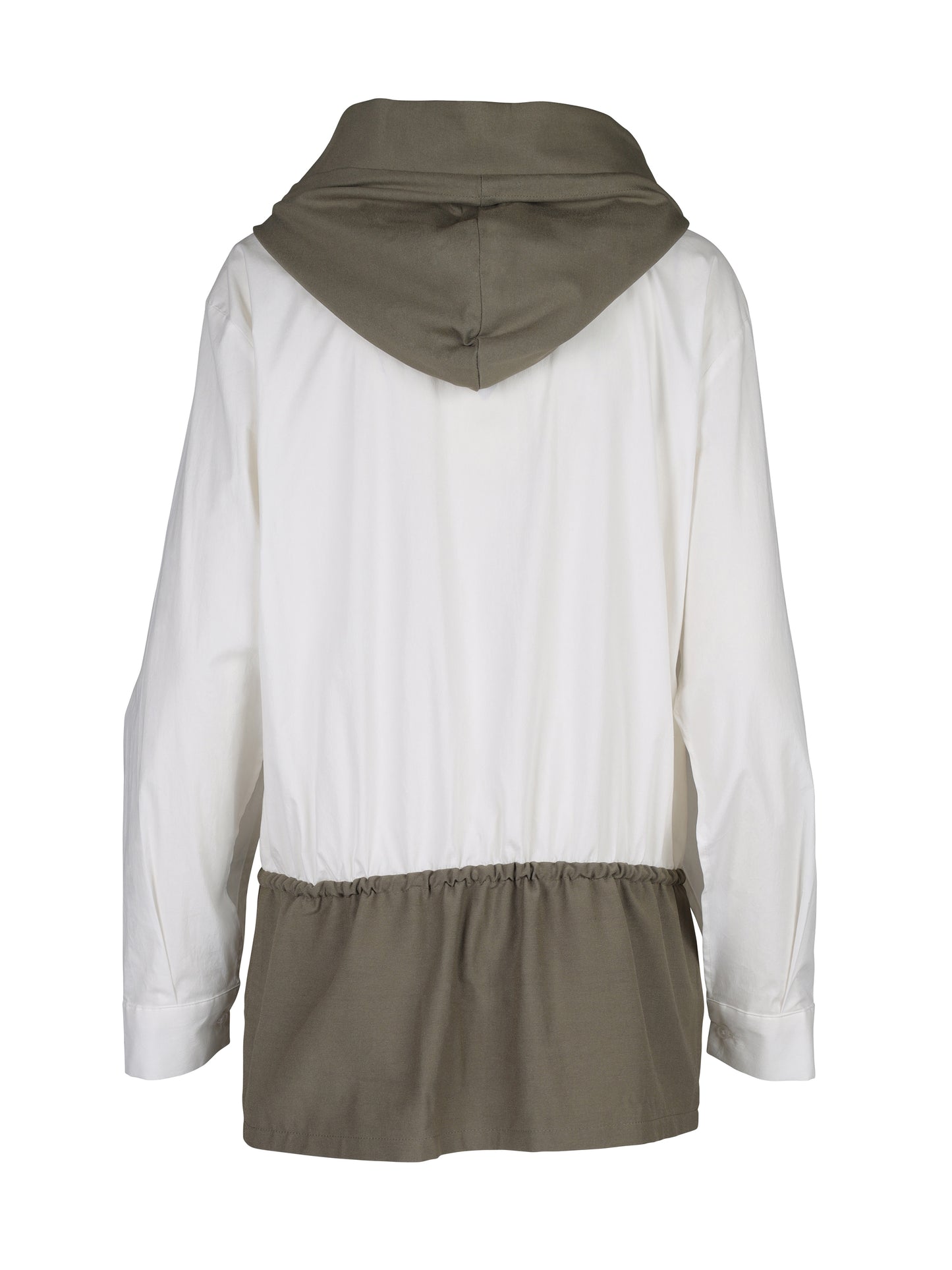 White w Army Green Shirt Jacket