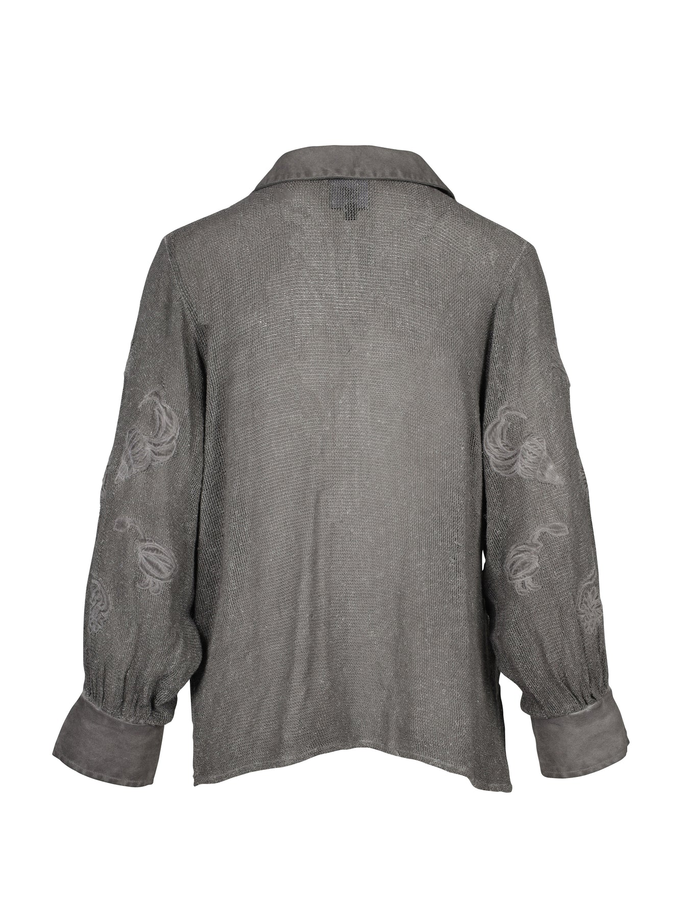 Grey Metallic Button Down Knit Shirt