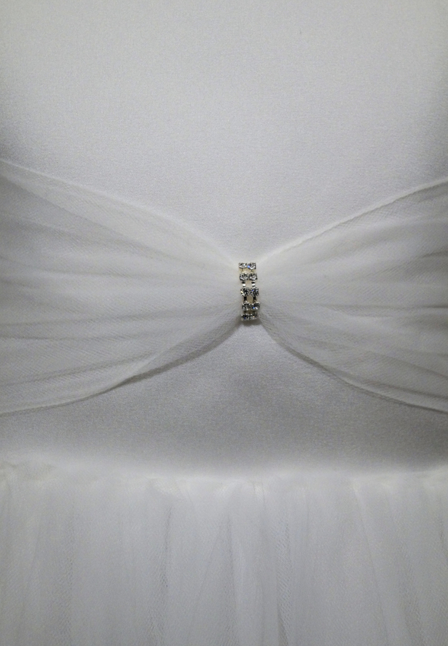 Tulle and Satin w Double Ruffle Skirt Communion Dress