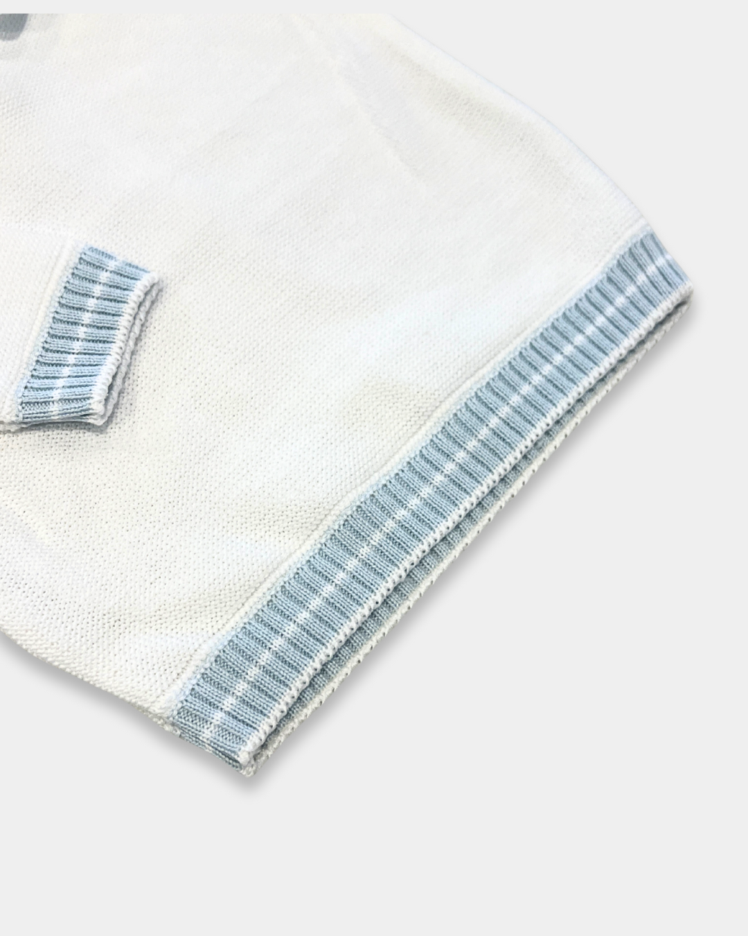 baby boy knit overall set, blue and white baby outfit, boutique baby boy clothing, knit baby boy romper, newborn knit outfit boy, baby boy christening outfit, baby boy holiday outfit, boutique knit baby clothes, baby shower gift boy, Expressions Boutique NY, Woodbury baby boutique, knit baby outfit with footies