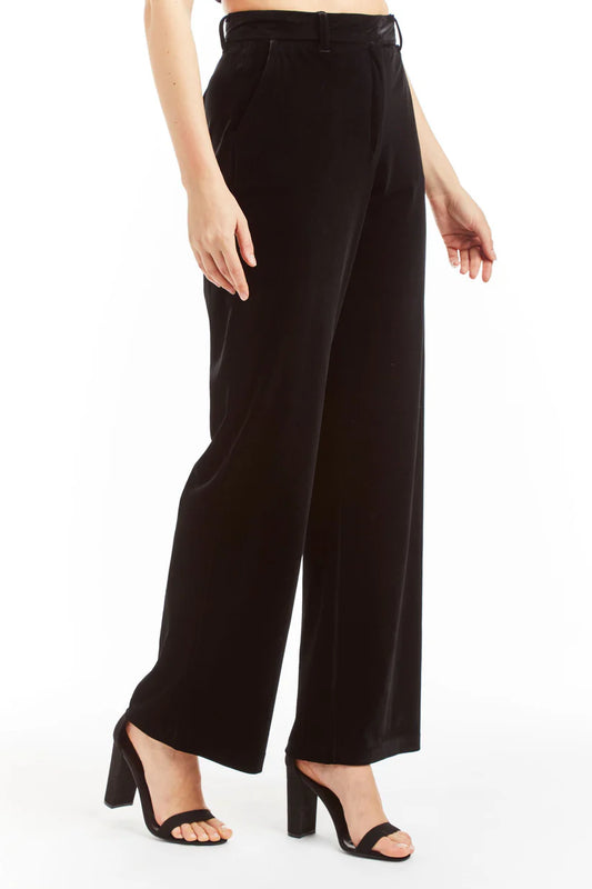 black velvet pants women, wide leg velvet trousers, tailored velvet pants, boutique velvet pants, evening velvet pants outfit, chic black velvet trousers, luxury velvet pants women, high rise velvet pants, wide leg formal velvet trousers, boutique fashion velvet pants, versatile black velvet trousers, matching velvet suit set