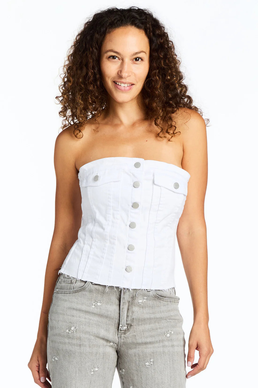 White Denim Corset