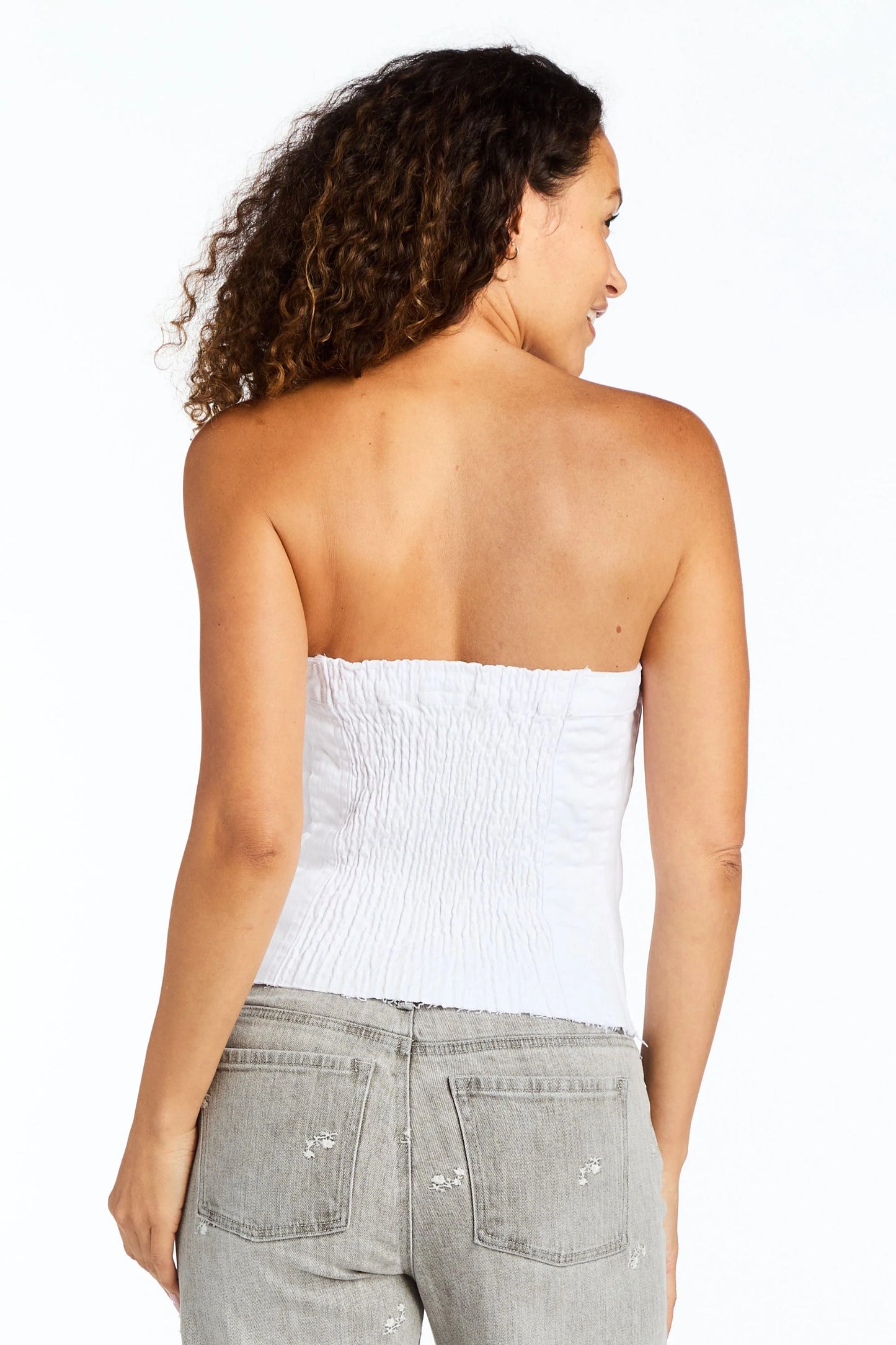 White Denim Corset