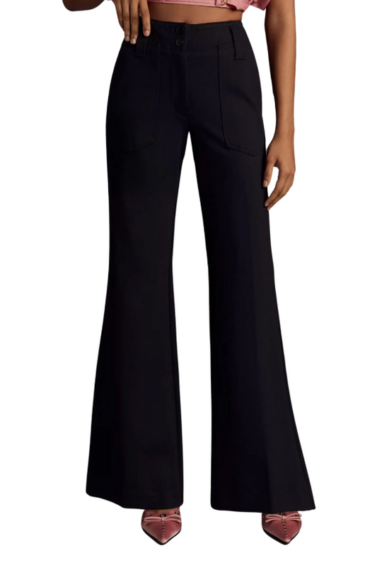 Black Stretch Bell Bottom Pants