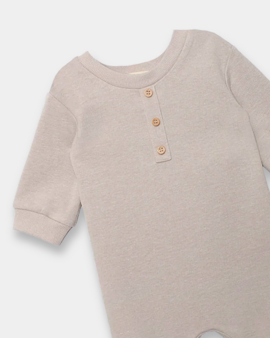isaac baby romper, neutral infant romper, boutique baby boy outfit, henley baby romper, long sleeve baby romper, baby boy fall outfit, newborn neutral romper, cozy infant romper, boutique infant romper, baby boy everyday outfit, back to school, school outfits, pre-k clothing