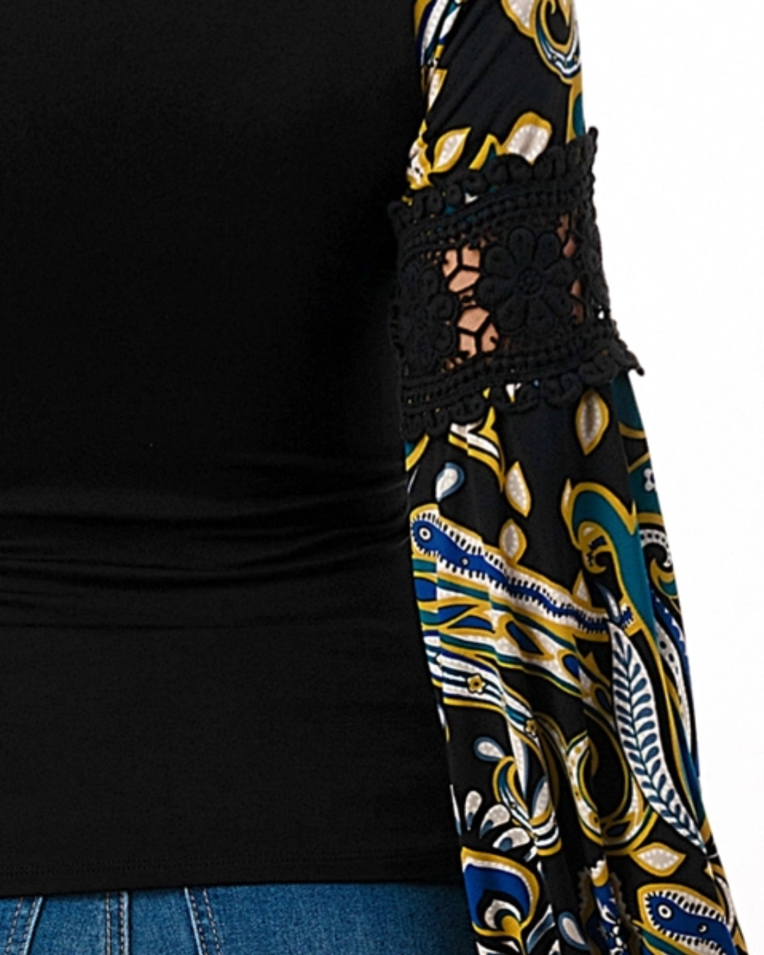 Green/Black Wrap Top