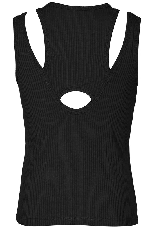 Black Cutout Ribbed Tank Top