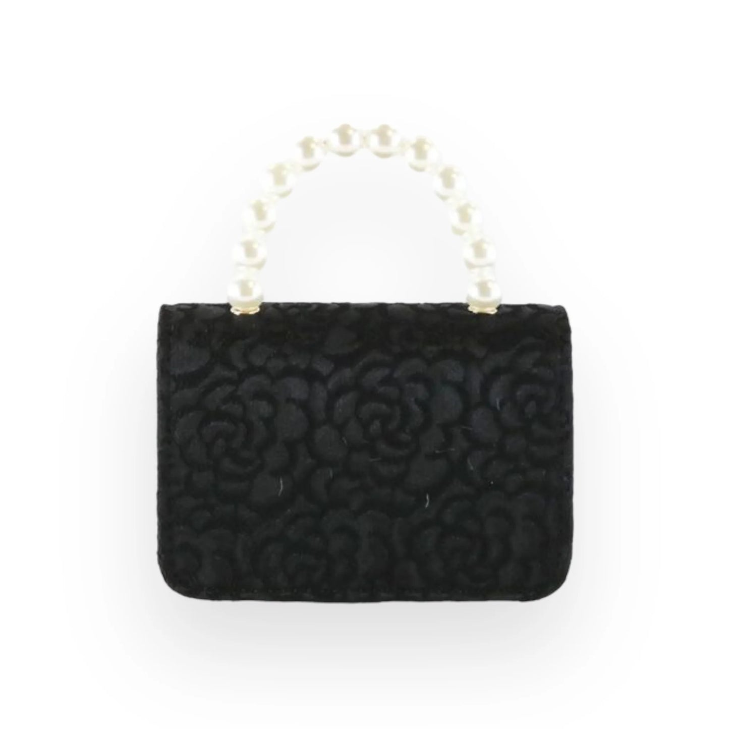 Floral Appliques Tweed Purse