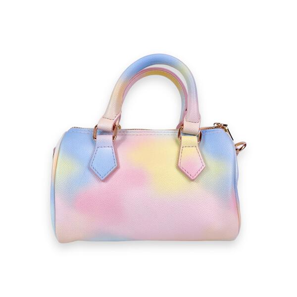 Pearl Studs Leather Barrel Bag