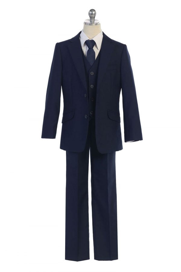 boys communion suit Expressions Boutique NY, 5-piece boys suit Woodbury NY, cotton blend formal outfit, boys wedding suit Long Island, classic boys communion attire, boutique boys dresswear