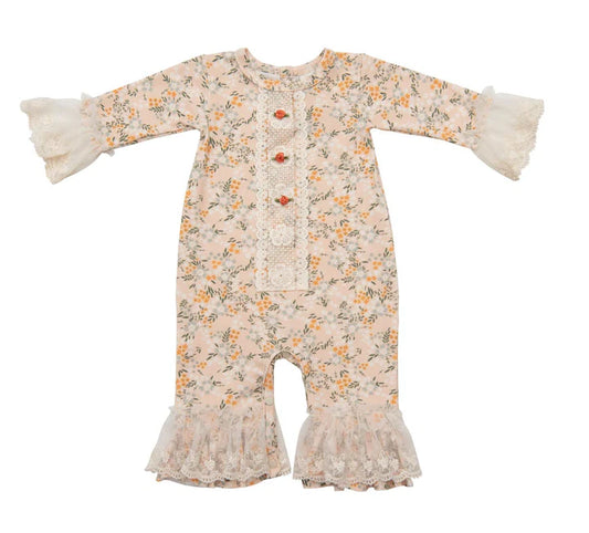 Ava Peach Garden Romper