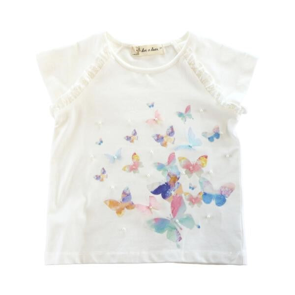 Scattered Butterfly White Tee