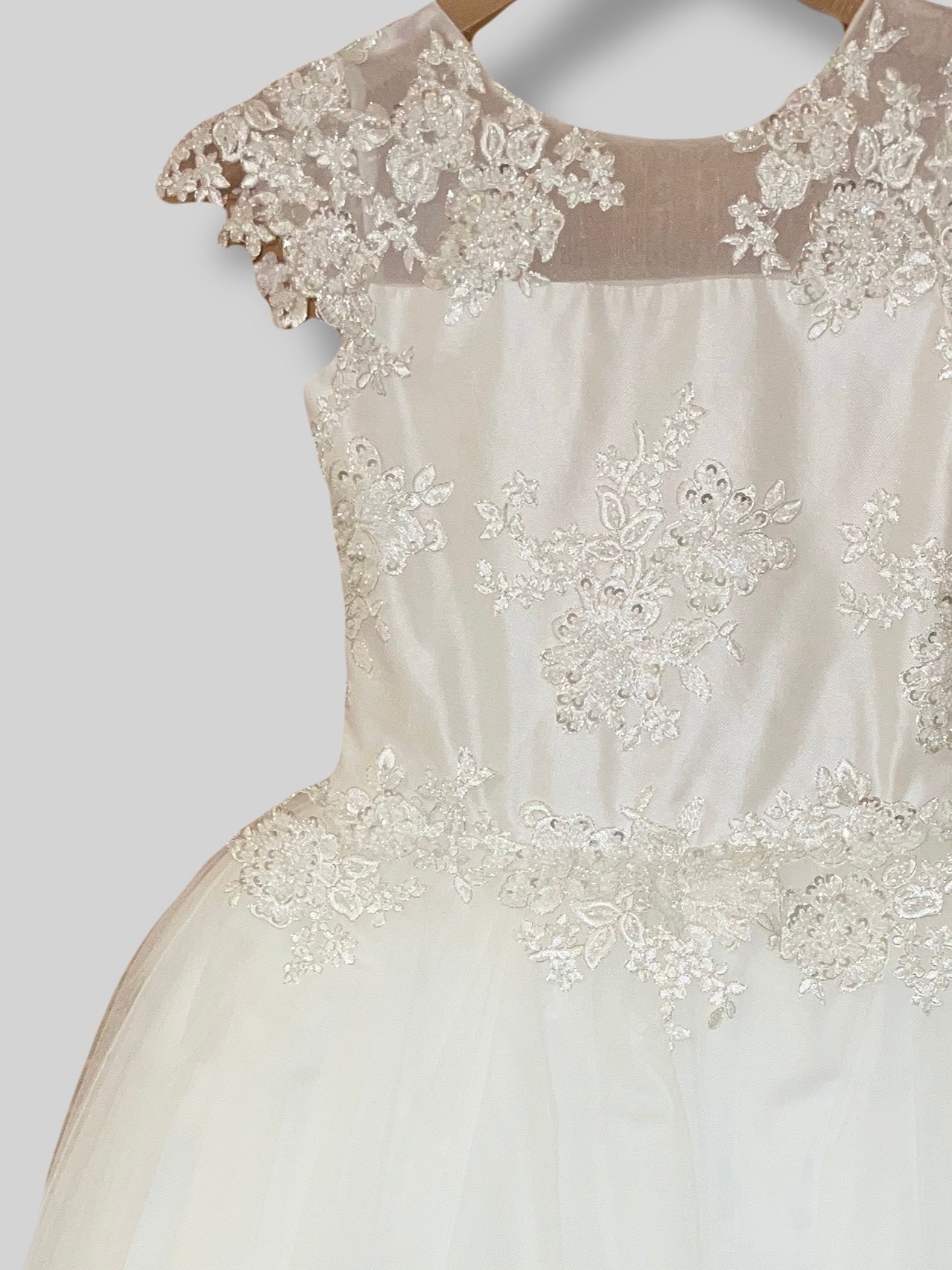 Silk with Lace Overlay Bodice Dress