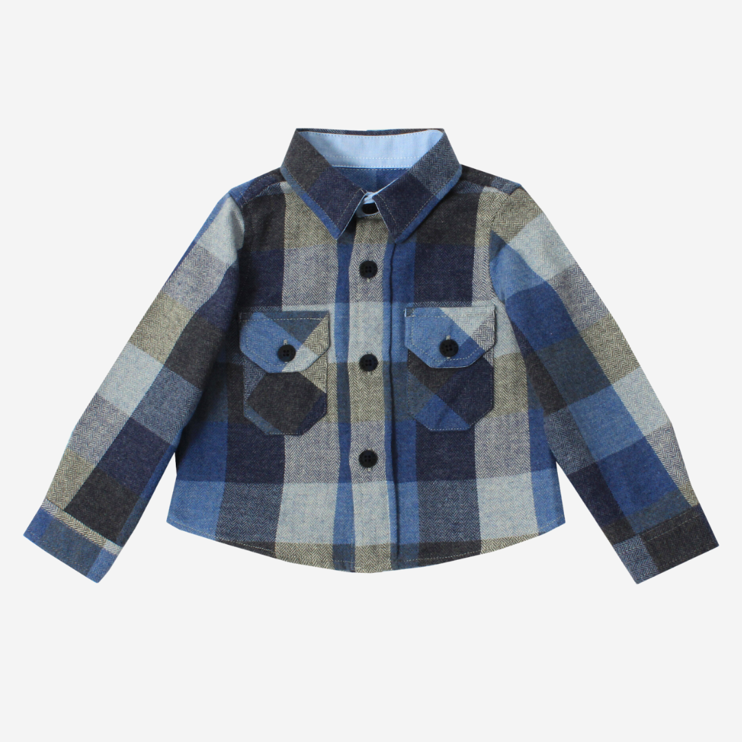 Grey Plaid Button Up