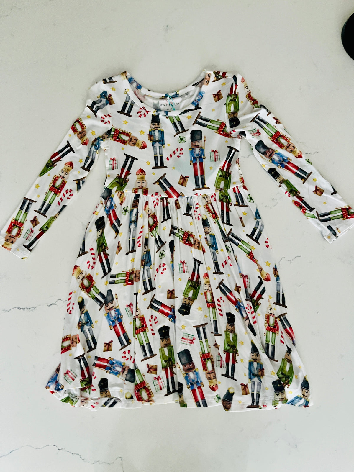 Posh Peanut White Nutcracker Swing Dress - Girls’ Christmas & Holiday Boutique Dress