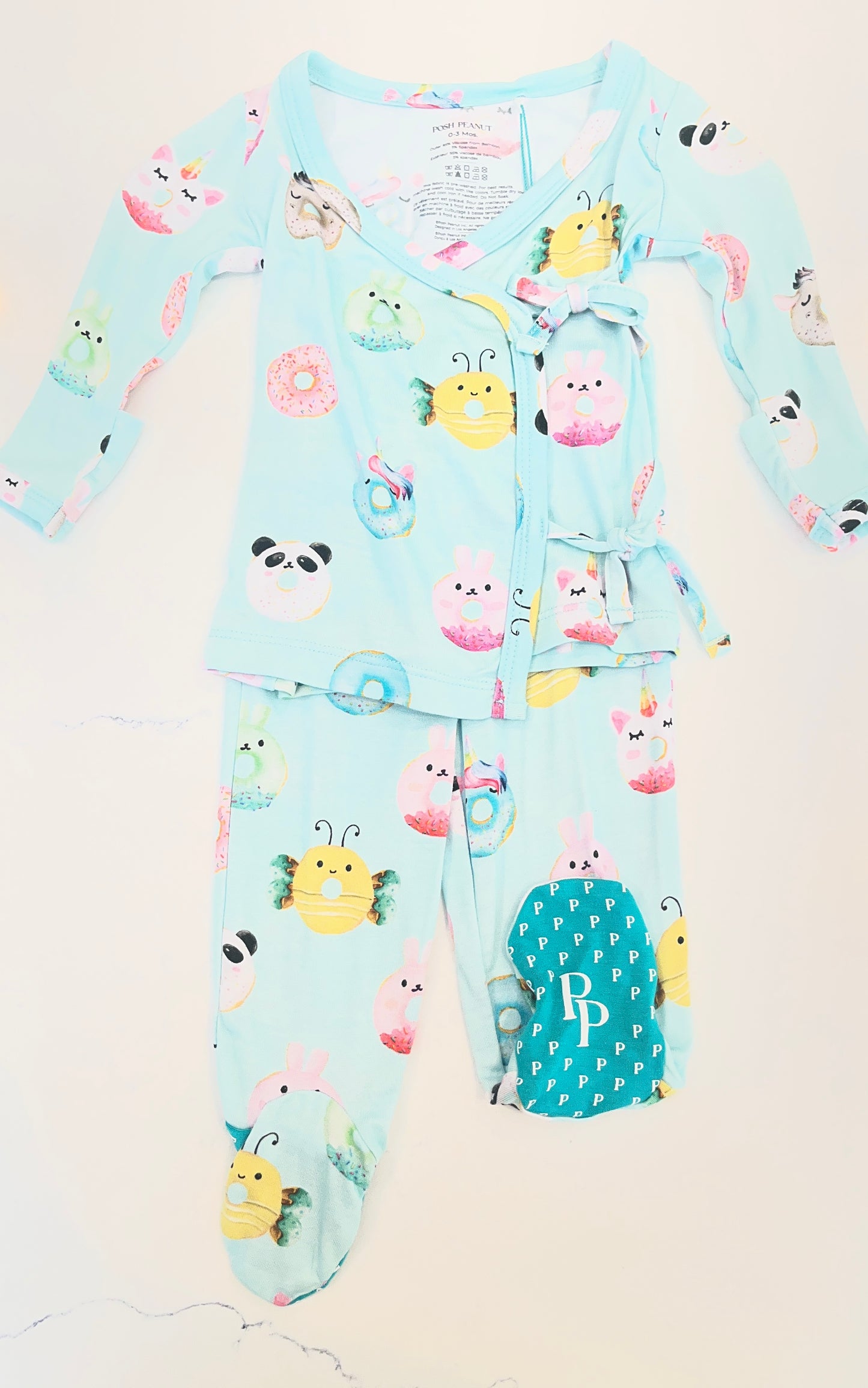 2pc Donuts Tie Front Kimono set