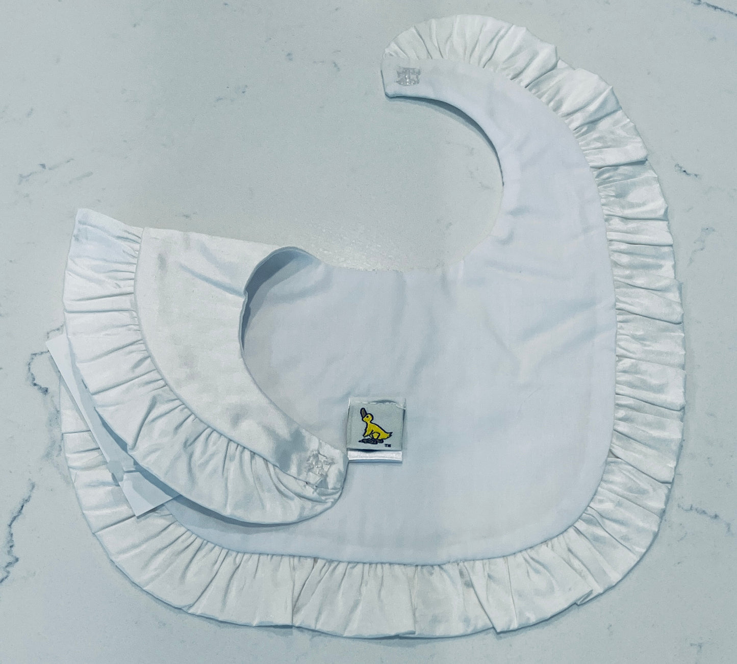 L'Pety Canar GB618-718 White Silk Baby Bib