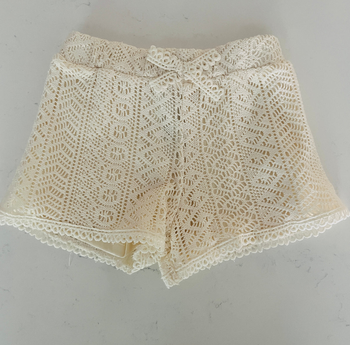 2pc Beige Knit w cotton Short Set