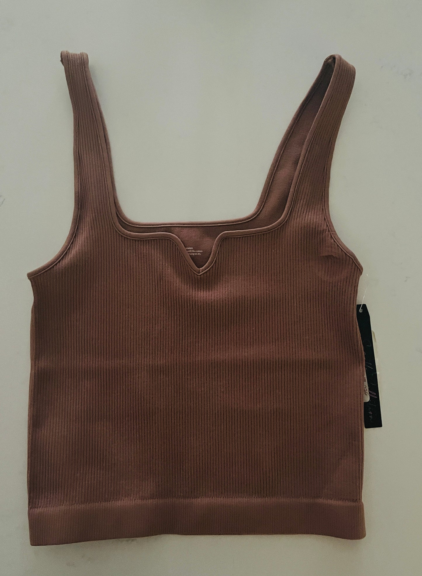 Suzette Collection Seamless Ribbed Mini V-Neck Tank