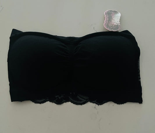 Suzette Black or White Padded Bralette with Lace Back