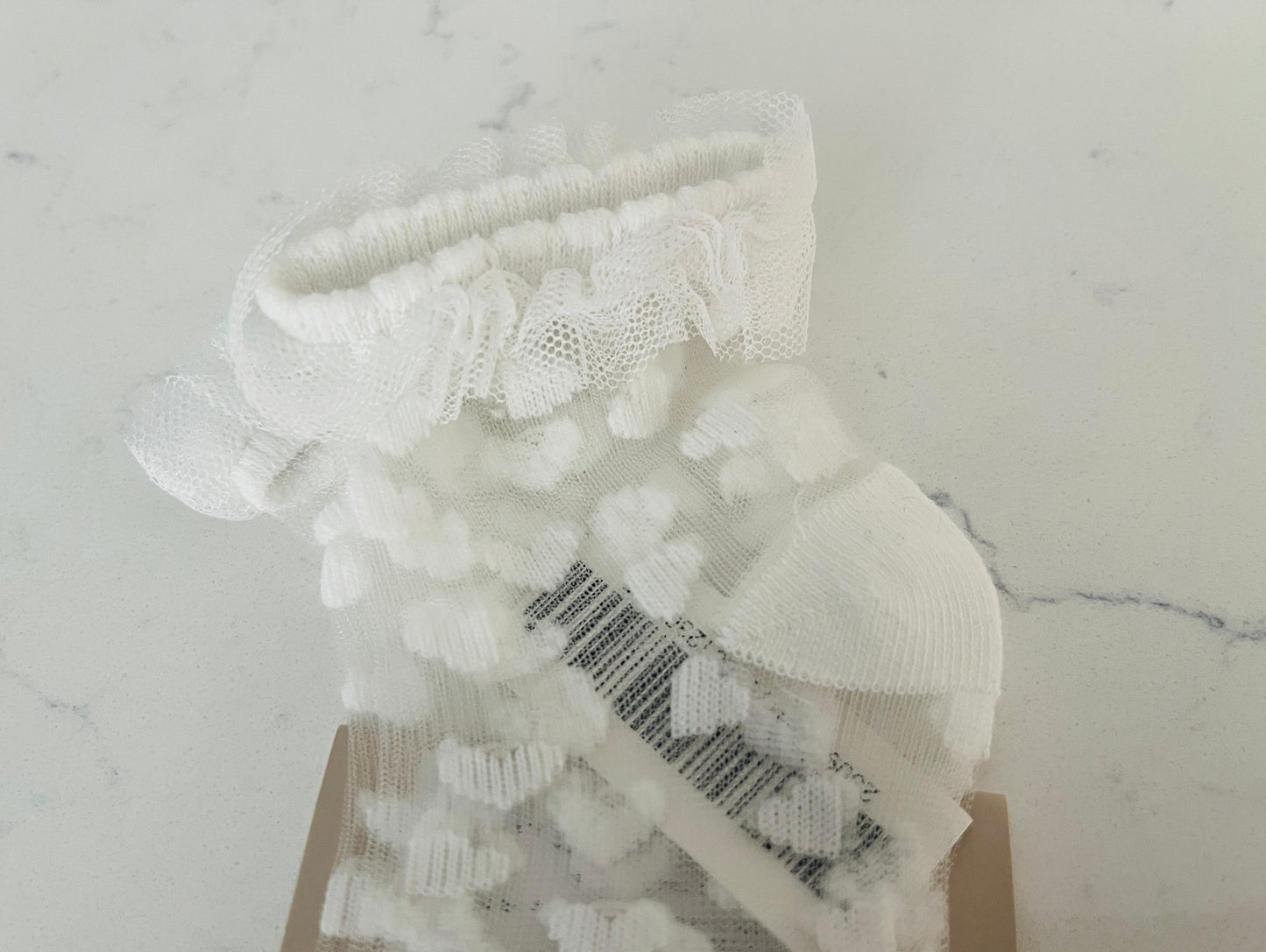 Sheer Sock w Scattered Hearts