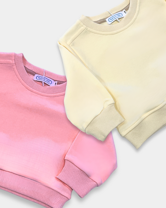 2pc solid pullover set, ivory pink jogger set, casual loungewear for kids, boutique pullover and pants set, neutral kids lounge set, toddler girl matching outfit, comfy jogger sweat set, soft cotton blend kids clothing, boutique kids fashion, everyday wear set for children