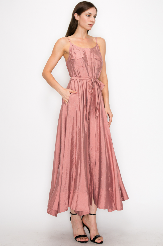 Dusty Rose Swing Maxi Dress