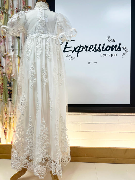 Off White Lace Coat Dress