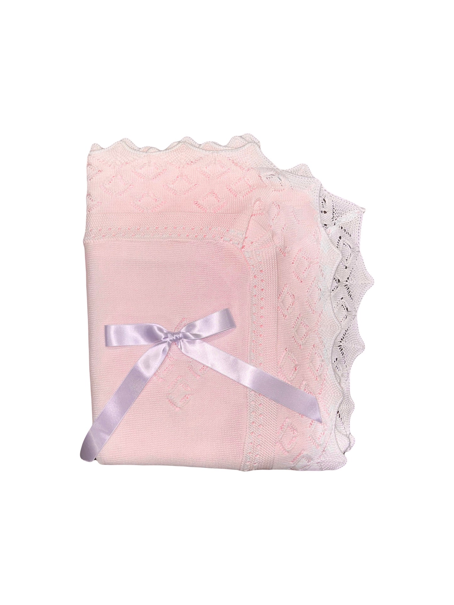 Light Pink/White Knit Blanket
