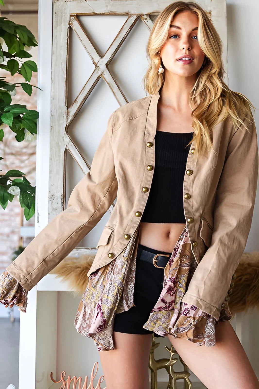 Printed Ruffle Jacket