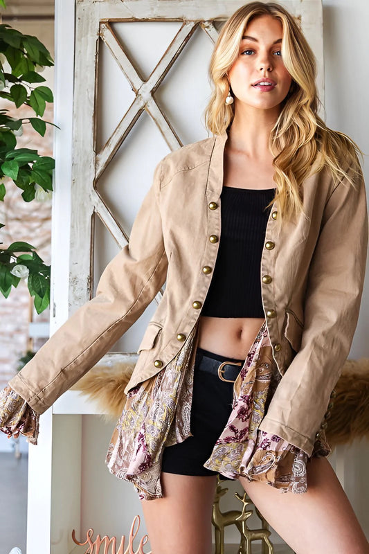 Printed Ruffle Jacket