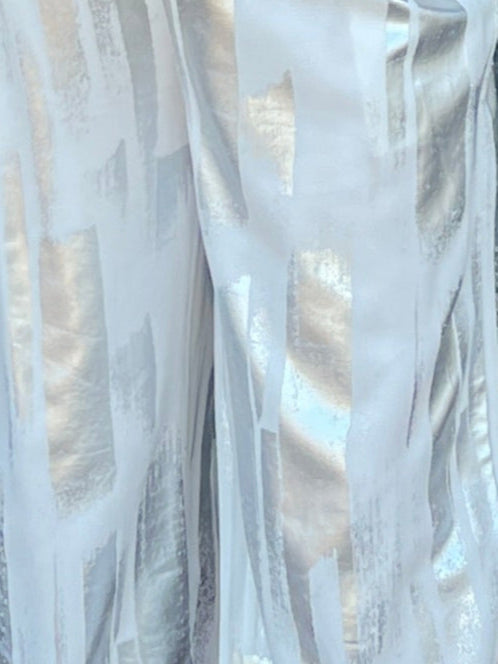 White Silver Foil Pant