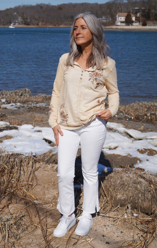 Denim Pant w Side Slit