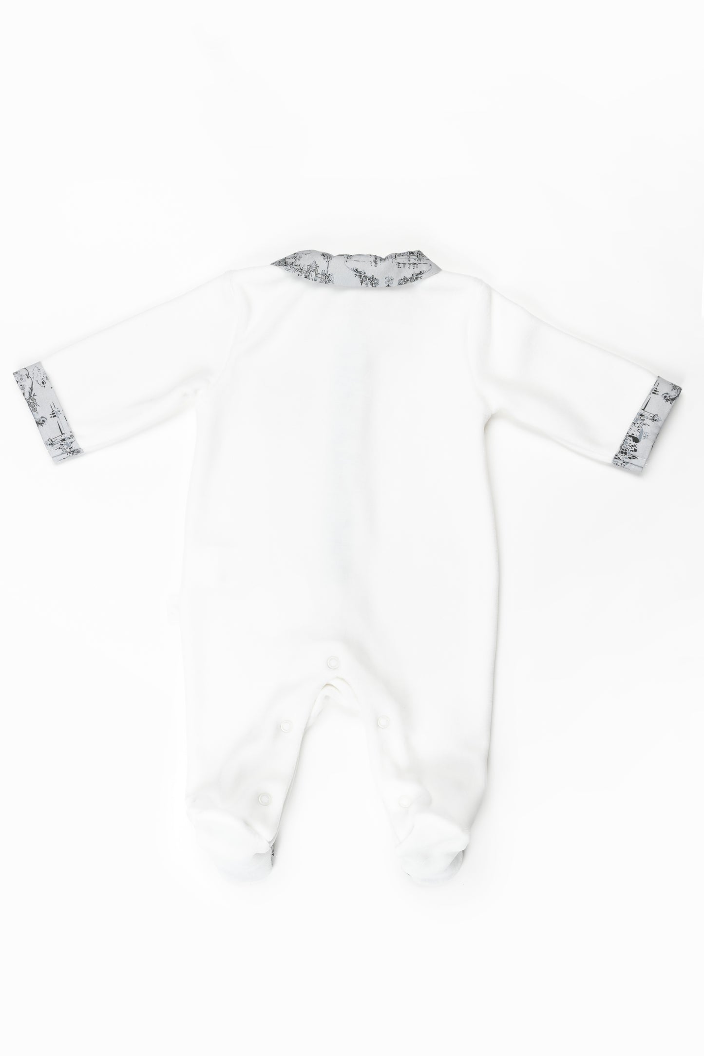 Ivory Cotton with Green Tawal Footie