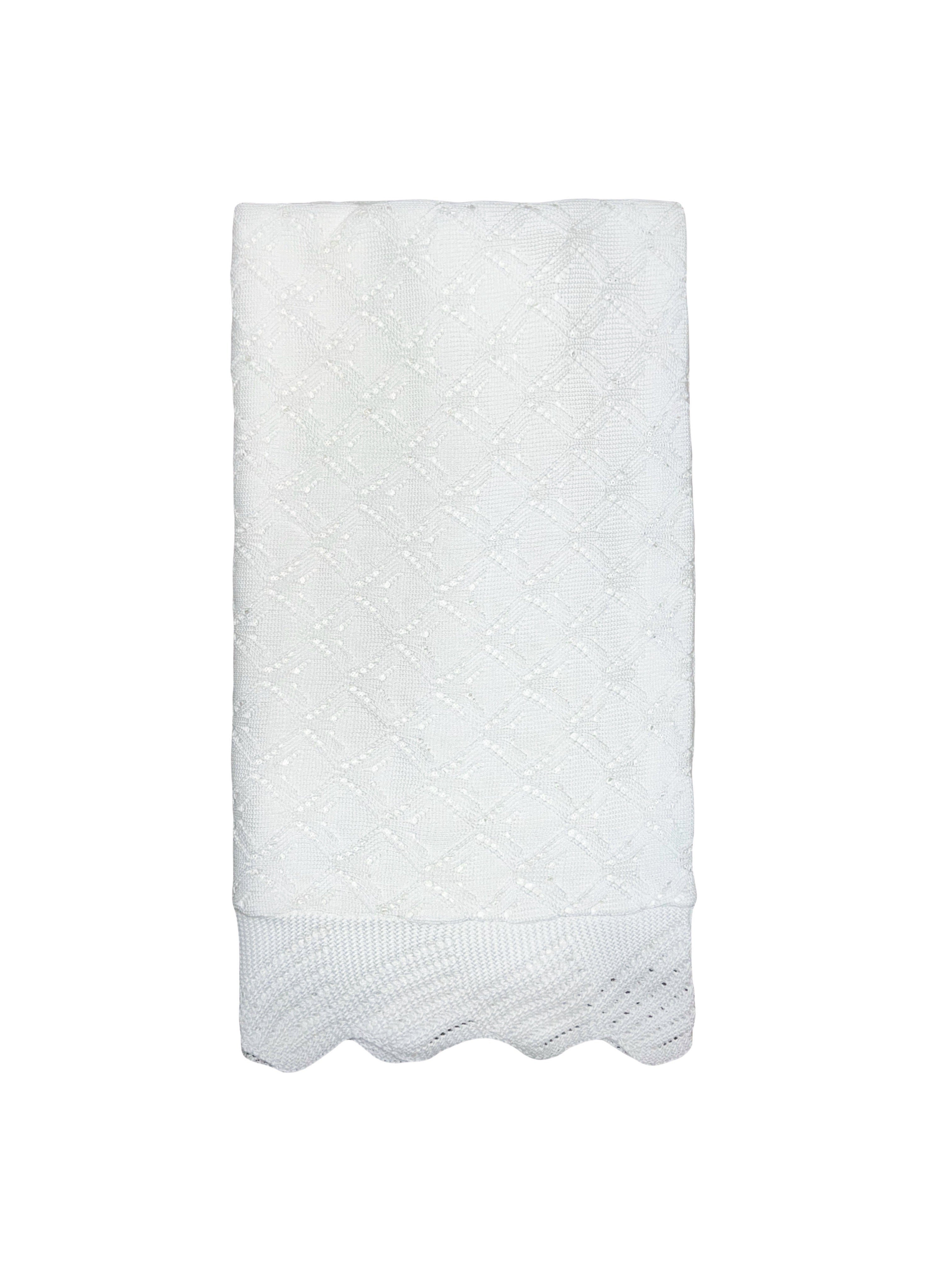 White Knit Soft Baby Blanket